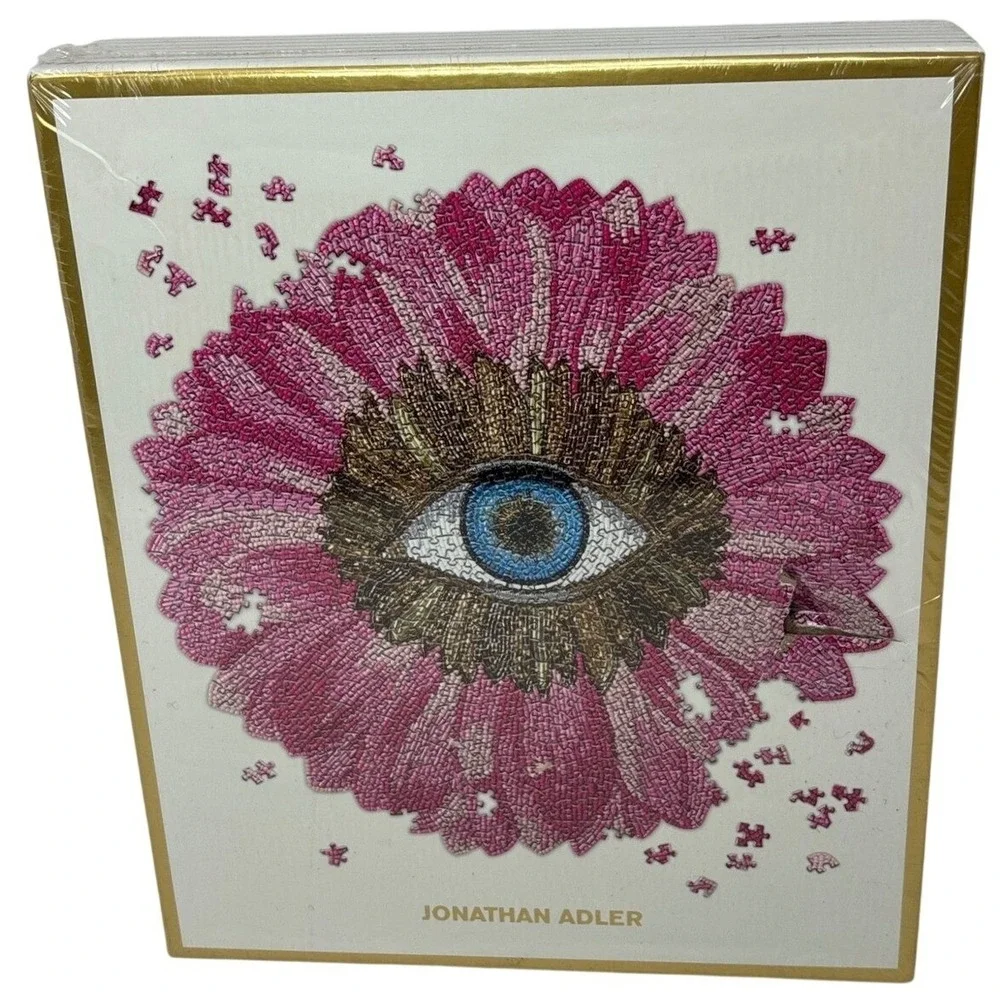 Jonathan Adler 750 Piece Shaped Puzzle Pink Flower Eye Galison New‎ Sealed